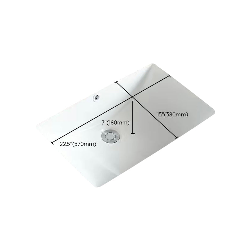 SusanSmith | Modern Under-Mount Sink Oval Porcelain with Pop-Up Drain Sink