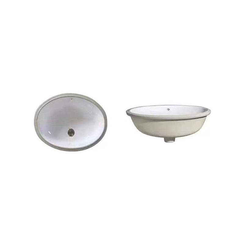 SusanSmith | Modern Under-Mount Sink Oval Porcelain with Pop-Up Drain Sink