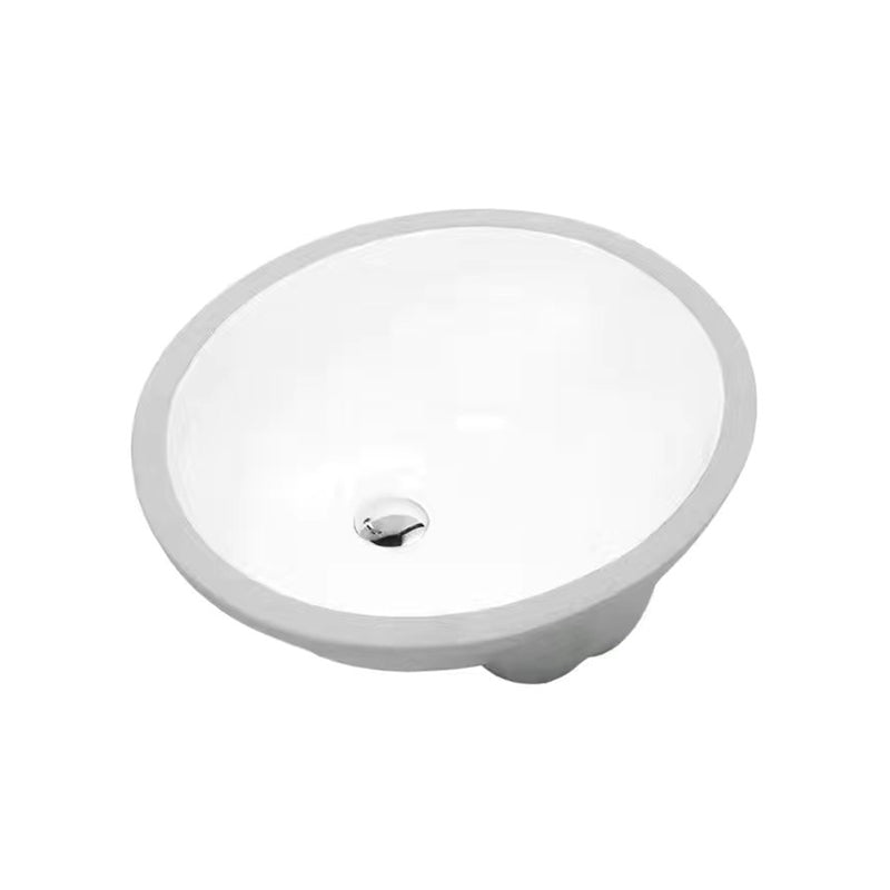 SusanSmith | Modern Under-Mount Sink Oval Porcelain with Pop-Up Drain Sink