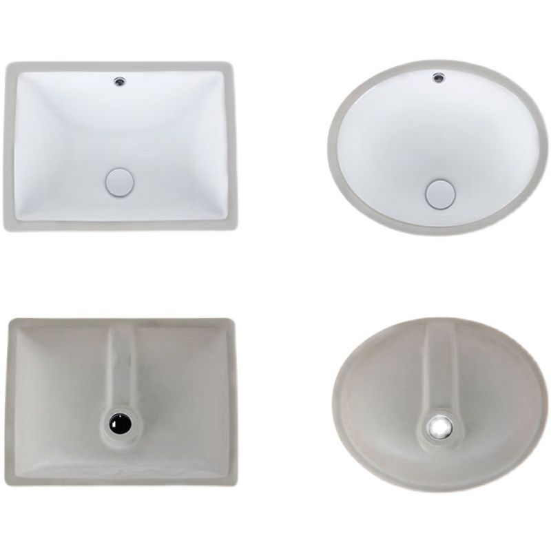 SusanSmith | Modern Under-Mount Sink Oval Porcelain with Pop-Up Drain Sink