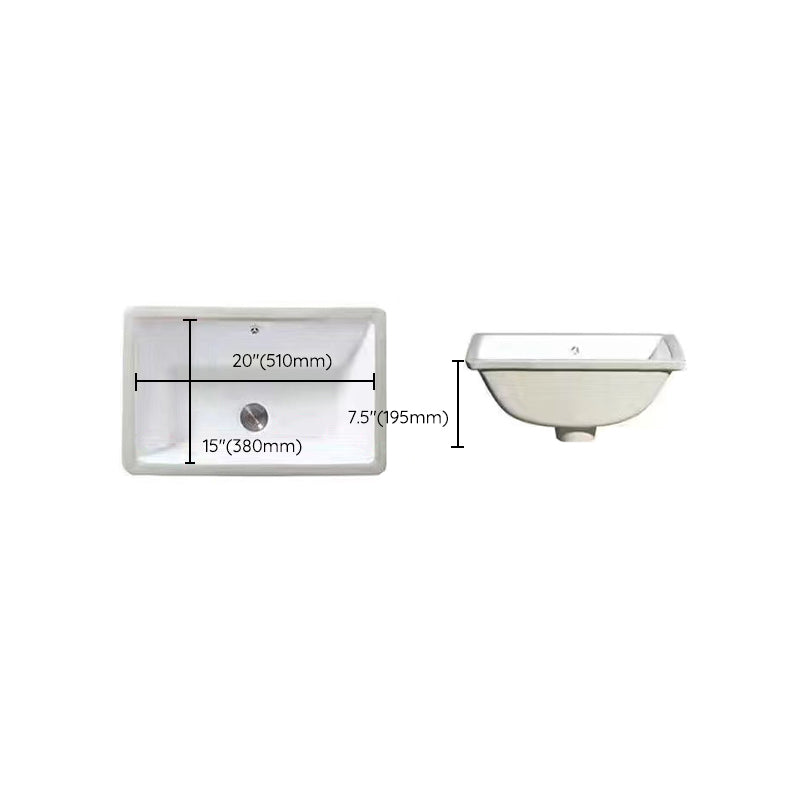SusanSmith | Modern Under-Mount Sink Oval Porcelain with Pop-Up Drain Sink