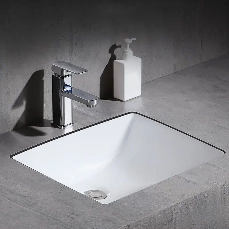 SusanSmith | Modern Under-Mount Sink Oval Porcelain with Pop-Up Drain Sink