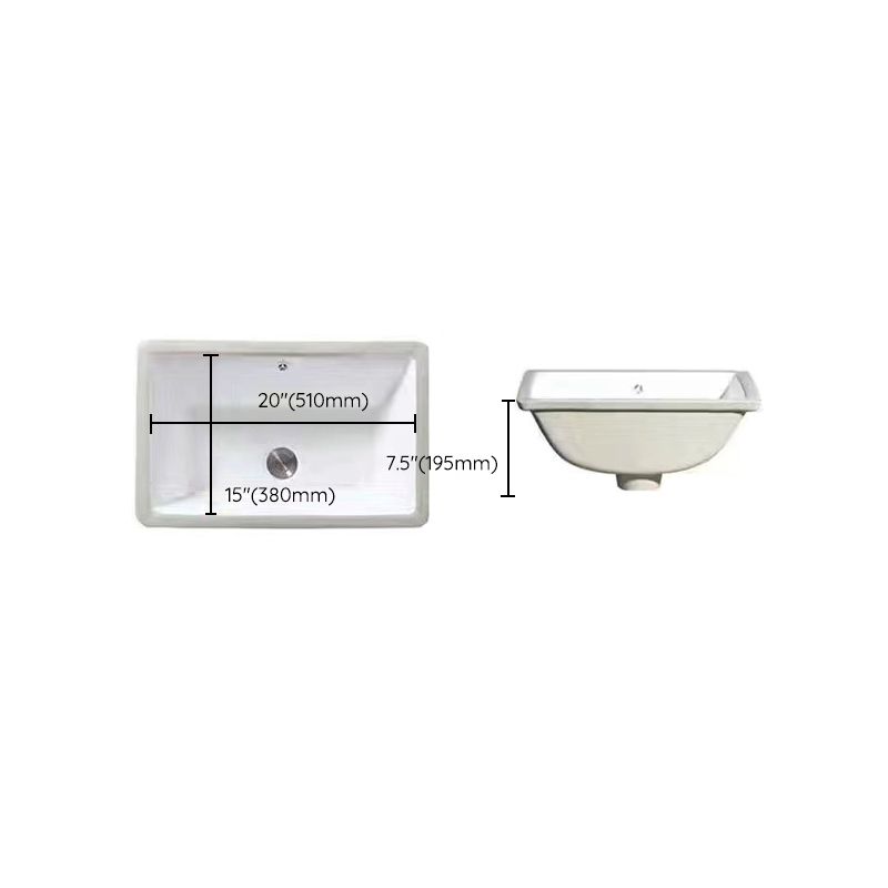 SusanSmith | Modern Under-Mount Sink Oval Porcelain with Pop-Up Drain Sink
