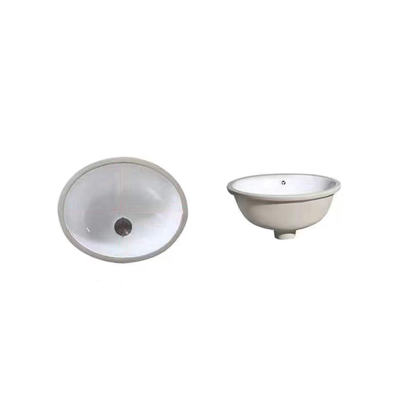 SusanSmith | Modern Under-Mount Sink Oval Porcelain with Pop-Up Drain Sink