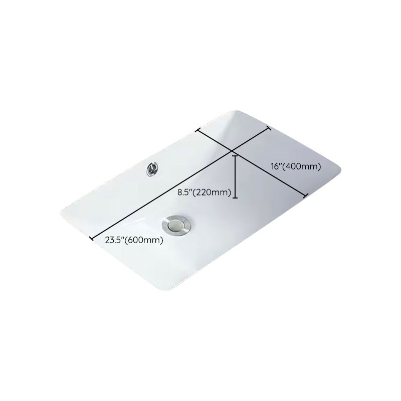 SusanSmith | Modern Under-Mount Sink Oval Porcelain with Pop-Up Drain Sink