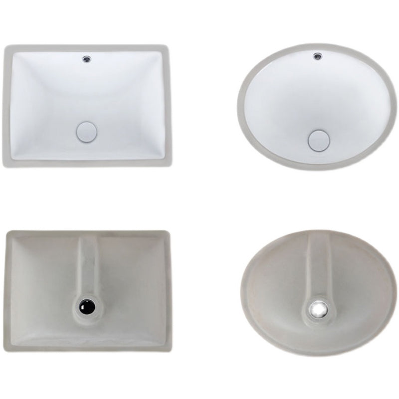 SusanSmith | Modern Under-Mount Sink Oval Porcelain with Pop-Up Drain Sink