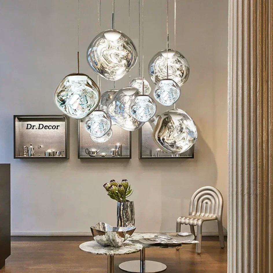 SusanSmith | NordicGlow – Elegant Glass Pendant Light | Modern Scandinavian Ceiling Lamp