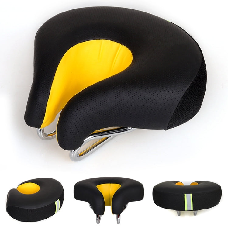 SusanSmith | Noseless Bicycle Saddle Mountain Bike Thickened Soft Cushion (Yellow)