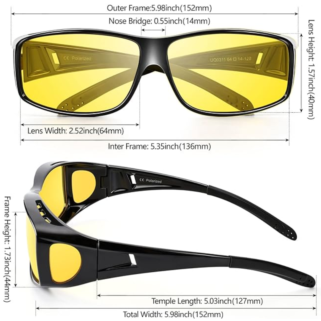 SusanSmith | Polarised Night Vision Driving Glasses | Anti-Glare, Lightweight & Ideal for Low-Light Conditions