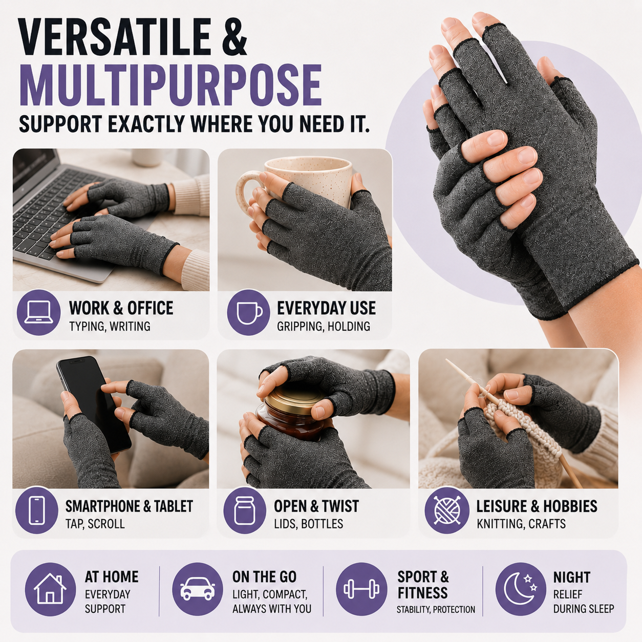 SusanSmith | RelievoGlove Half Finger Compression Glove