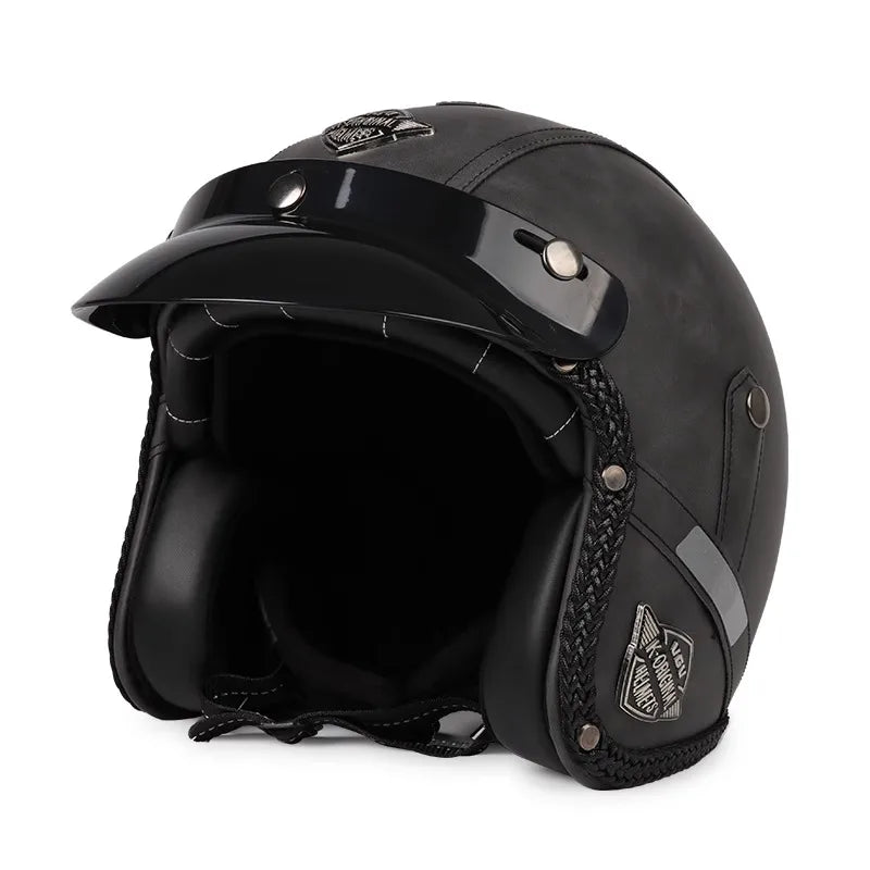 SusanSmith | Retro Motorcycle Helmet – Kael – (Open Face 3/4)