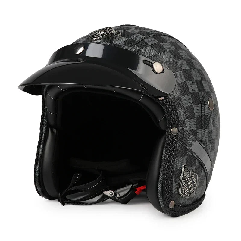 SusanSmith | Retro Motorcycle Helmet – Kael – (Open Face 3/4)