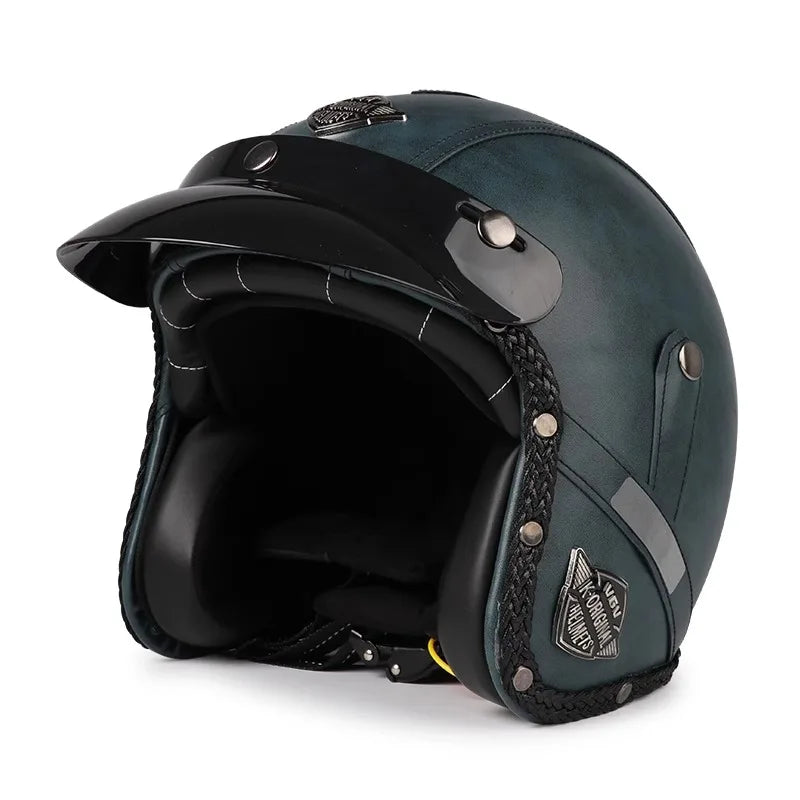 SusanSmith | Retro Motorcycle Helmet – Kael – (Open Face 3/4)