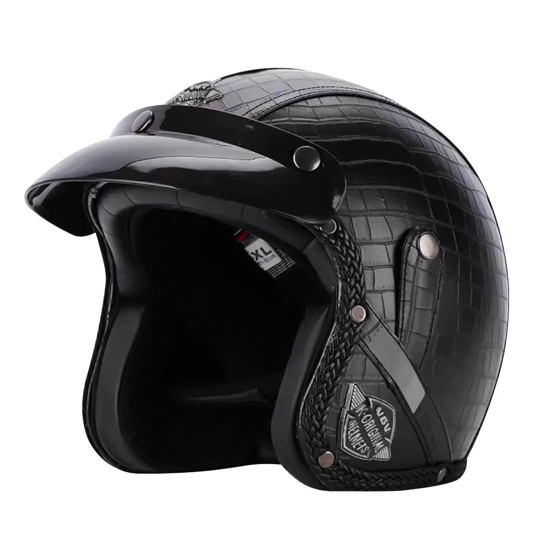 SusanSmith | Retro Motorcycle Helmet – Kael – (Open Face 3/4)