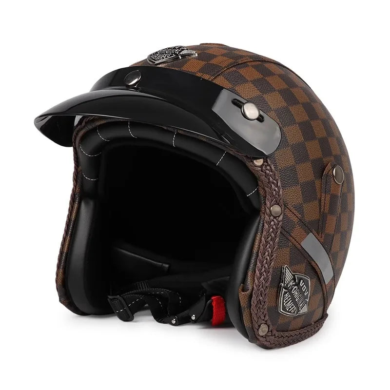SusanSmith | Retro Motorcycle Helmet – Kael – (Open Face 3/4)