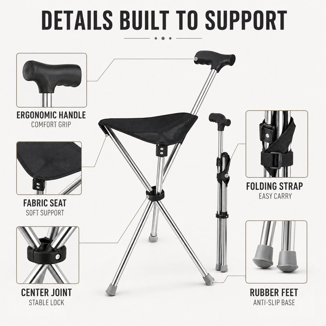 SusanSmith | Sitaraid Foldable Aluminum Cane Chair