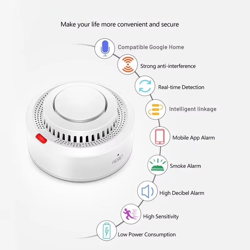 SusanSmith | Smart WiFi Smoke Detector Fire Alarm 85dB – SafeSense
