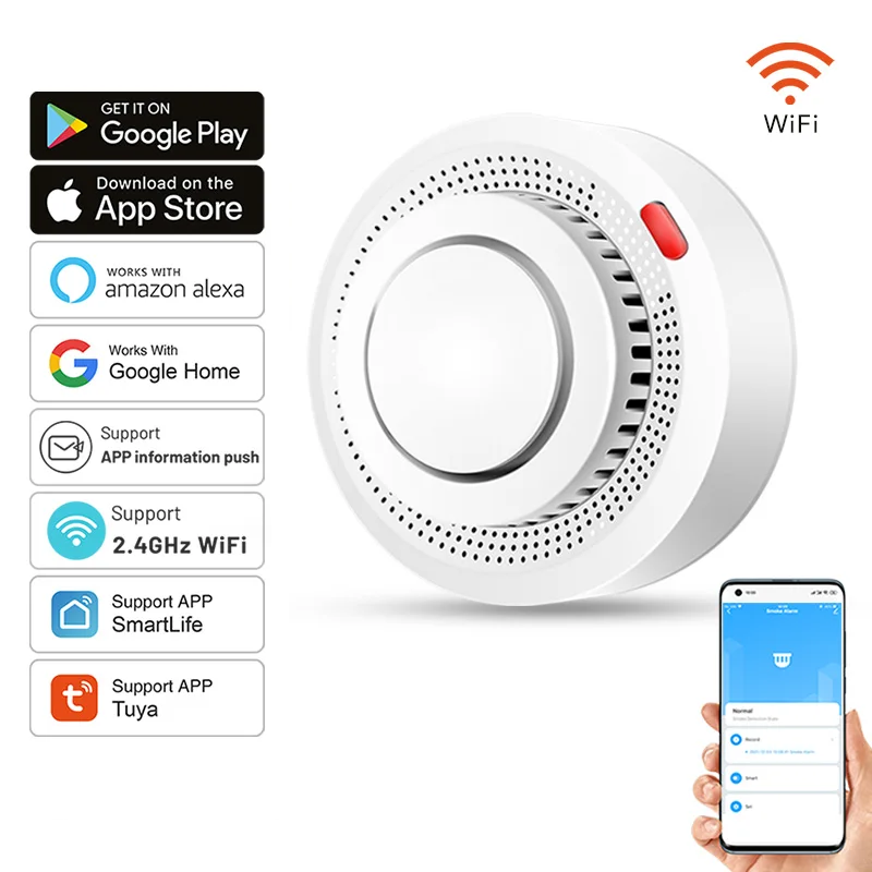 SusanSmith | Smart WiFi Smoke Detector Fire Alarm 85dB – SafeSense