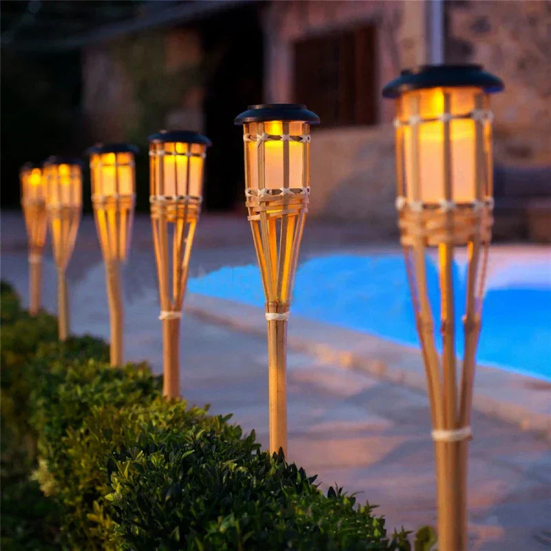 SusanSmith | Solar Garden Torches | Flickering Flame Effect | Set of 5