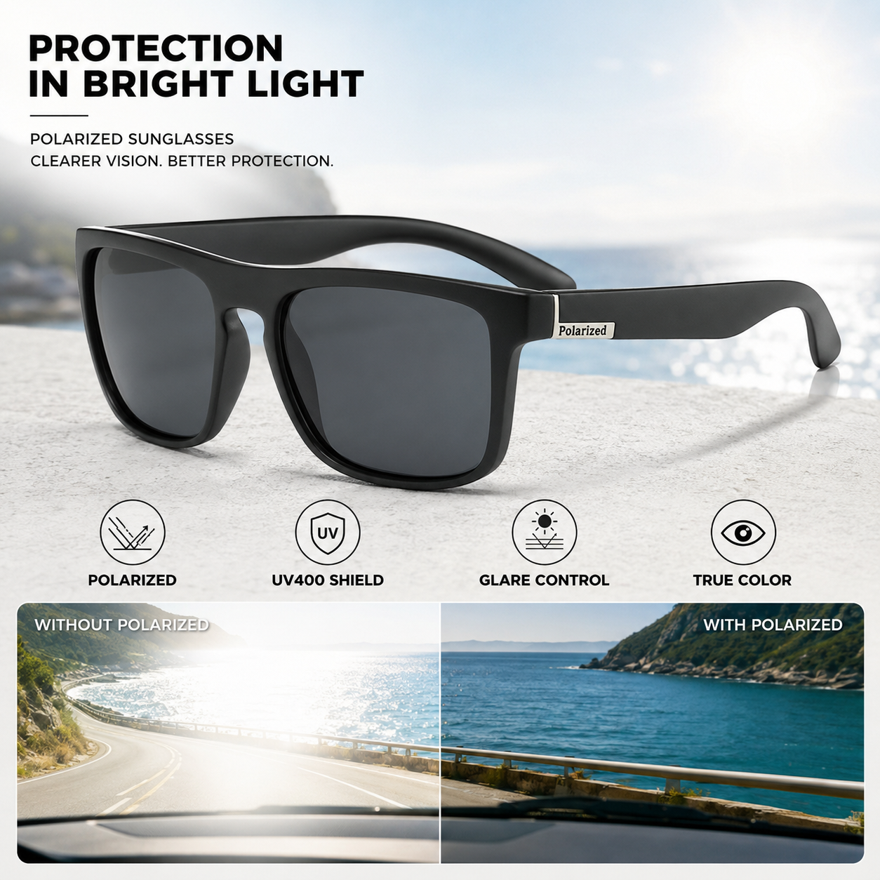 SusanSmith | Squarex Square Frame Polarised Sports Sunglasses