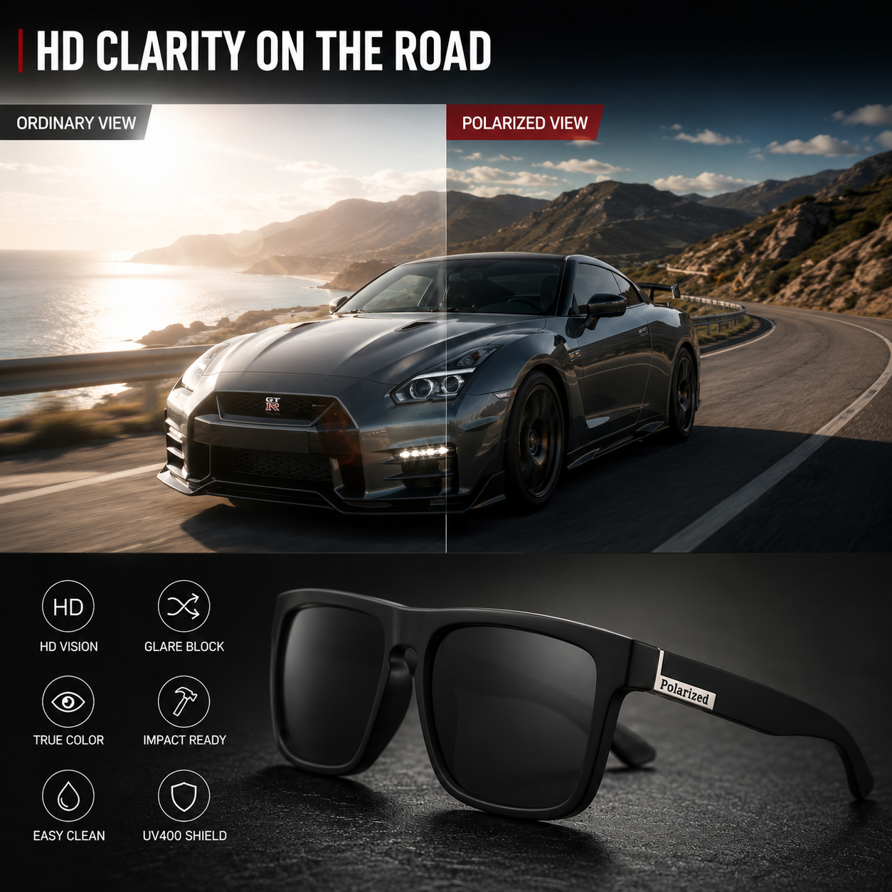 SusanSmith | Squarex Square Frame Polarised Sports Sunglasses