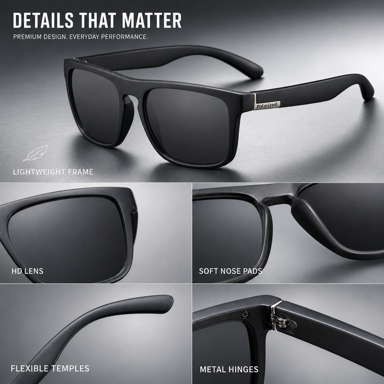 SusanSmith | Squarex Square Frame Polarised Sports Sunglasses