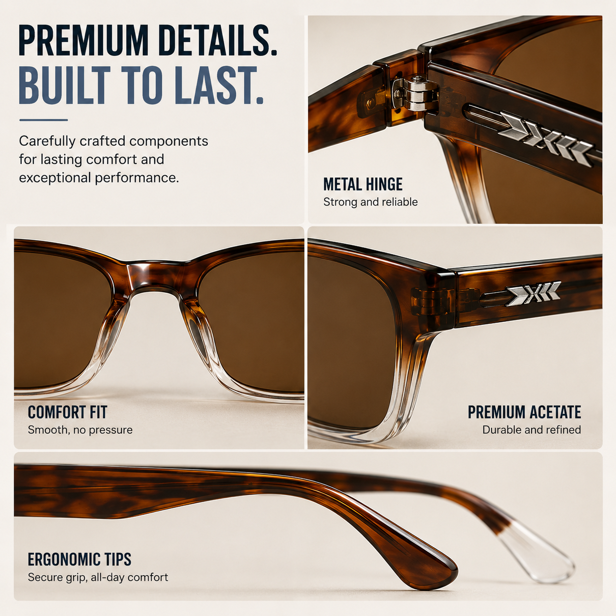 SusanSmith | Squarex Square Frame Polarised Sunglasses