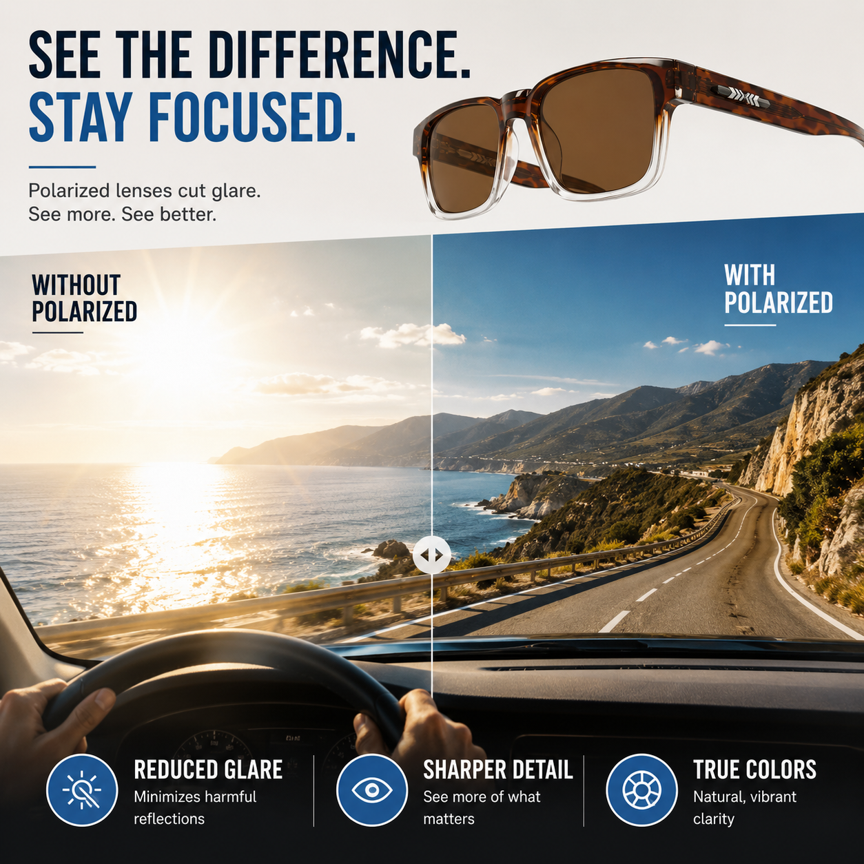 SusanSmith | Squarex Square Frame Polarised Sunglasses