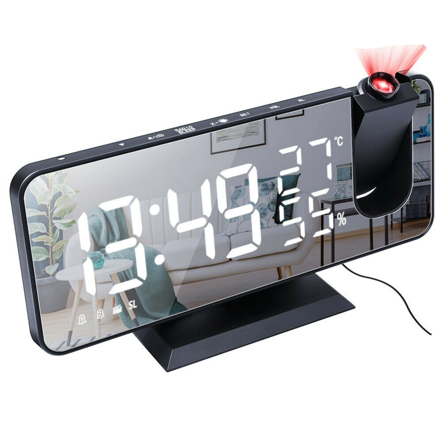 SusanSmith SusanSmith™ Astronatic™ | The Best Alarm Clock with LED Screen - 180° Projector - USB Charger