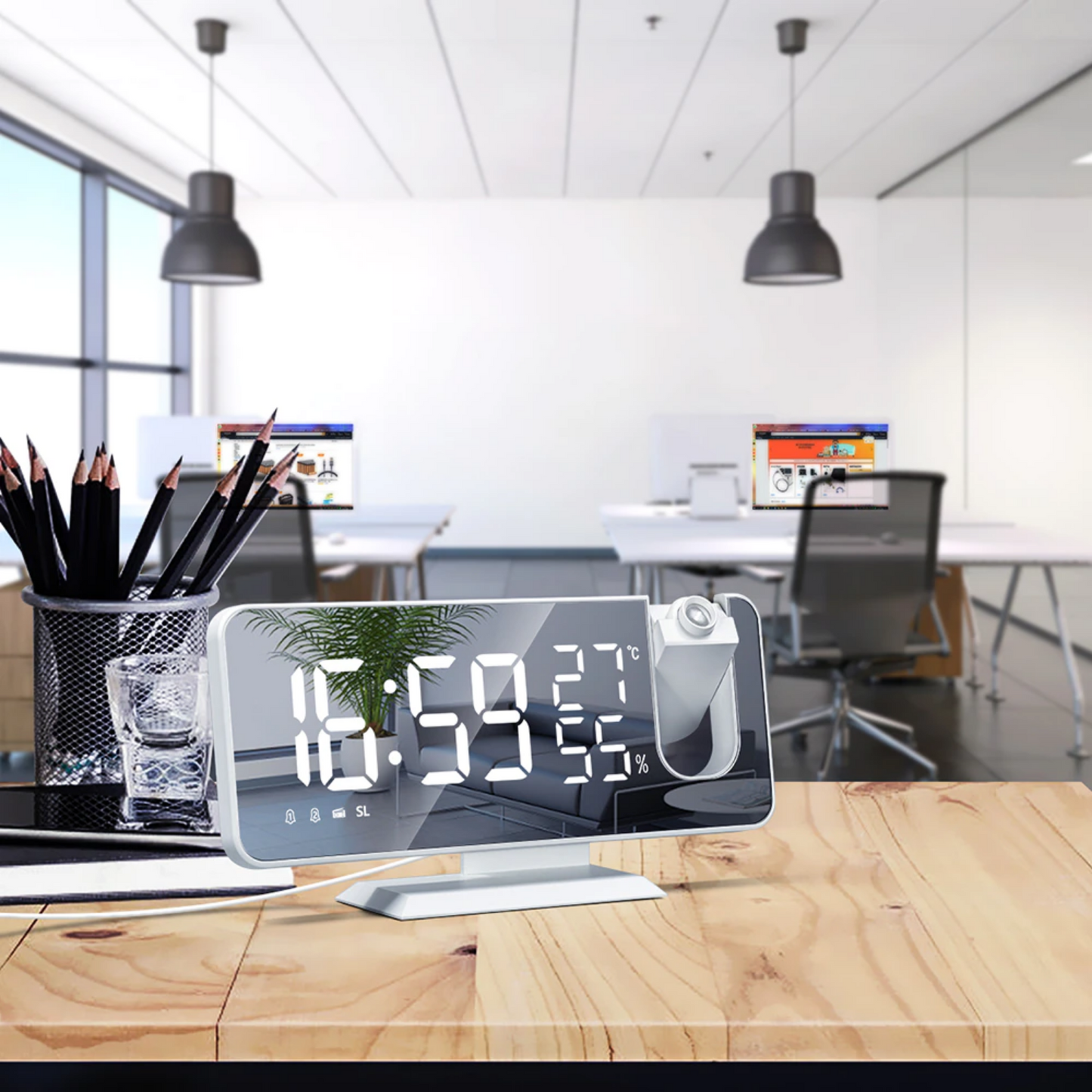 SusanSmith SusanSmith™ Astronatic™ | The Best Alarm Clock with LED Screen - 180° Projector - USB Charger