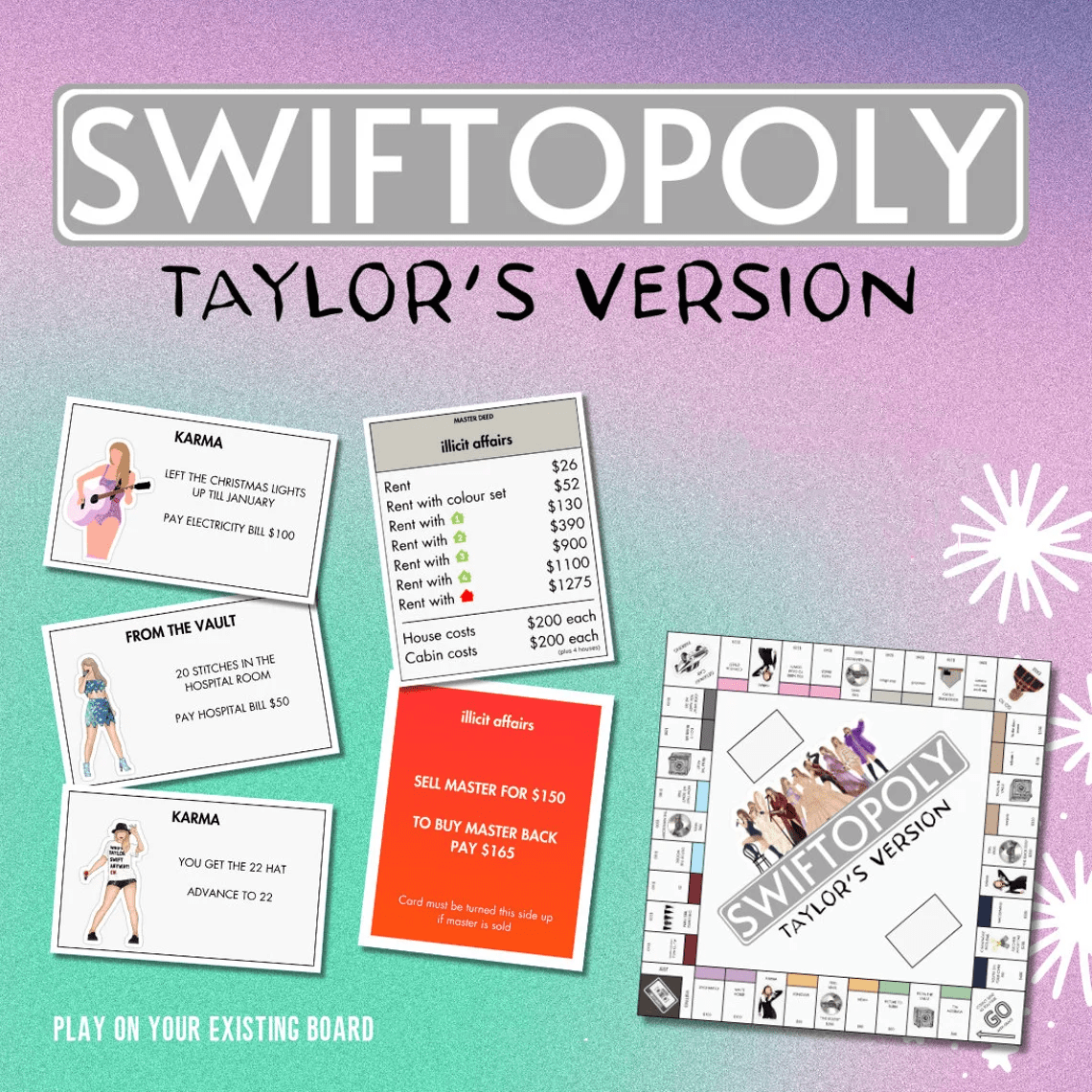 SusanSmith | SWIFTOPOLY - TS 'Swiftie' Monopoly Board Game