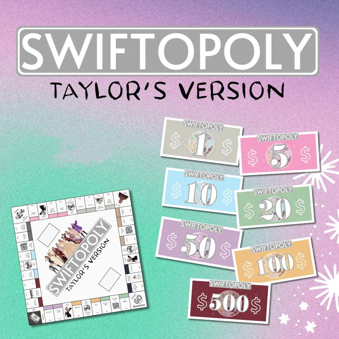 SusanSmith | SWIFTOPOLY - TS 'Swiftie' Monopoly Board Game
