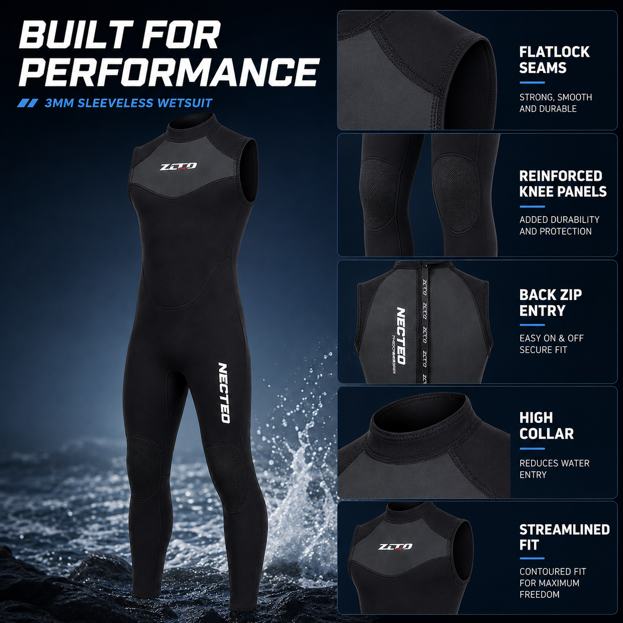 SusanSmith | Tarnox Sleeveless One-Piece Wetsuit