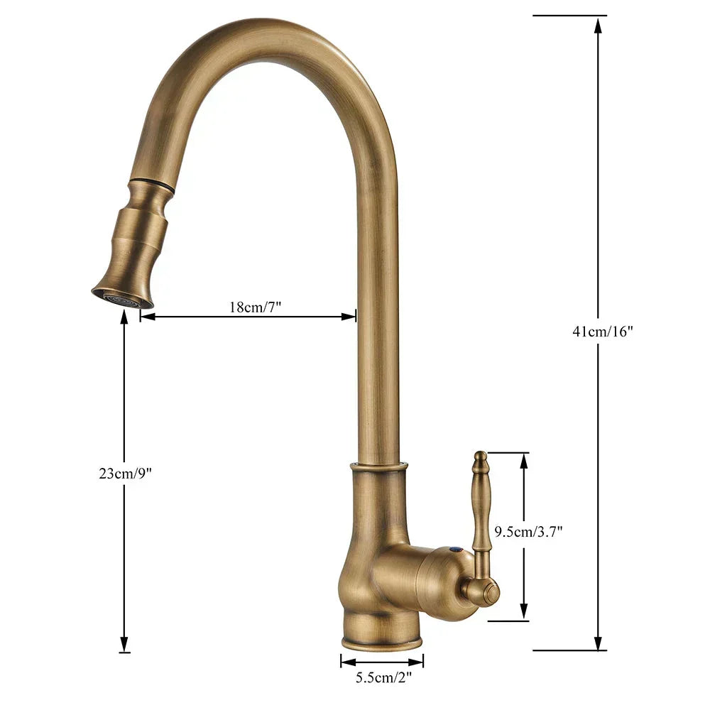 SusanSmith | VintageTap Antique Brass Kitchen Tap – Retro Style Mixer Faucet with Swivel Spout