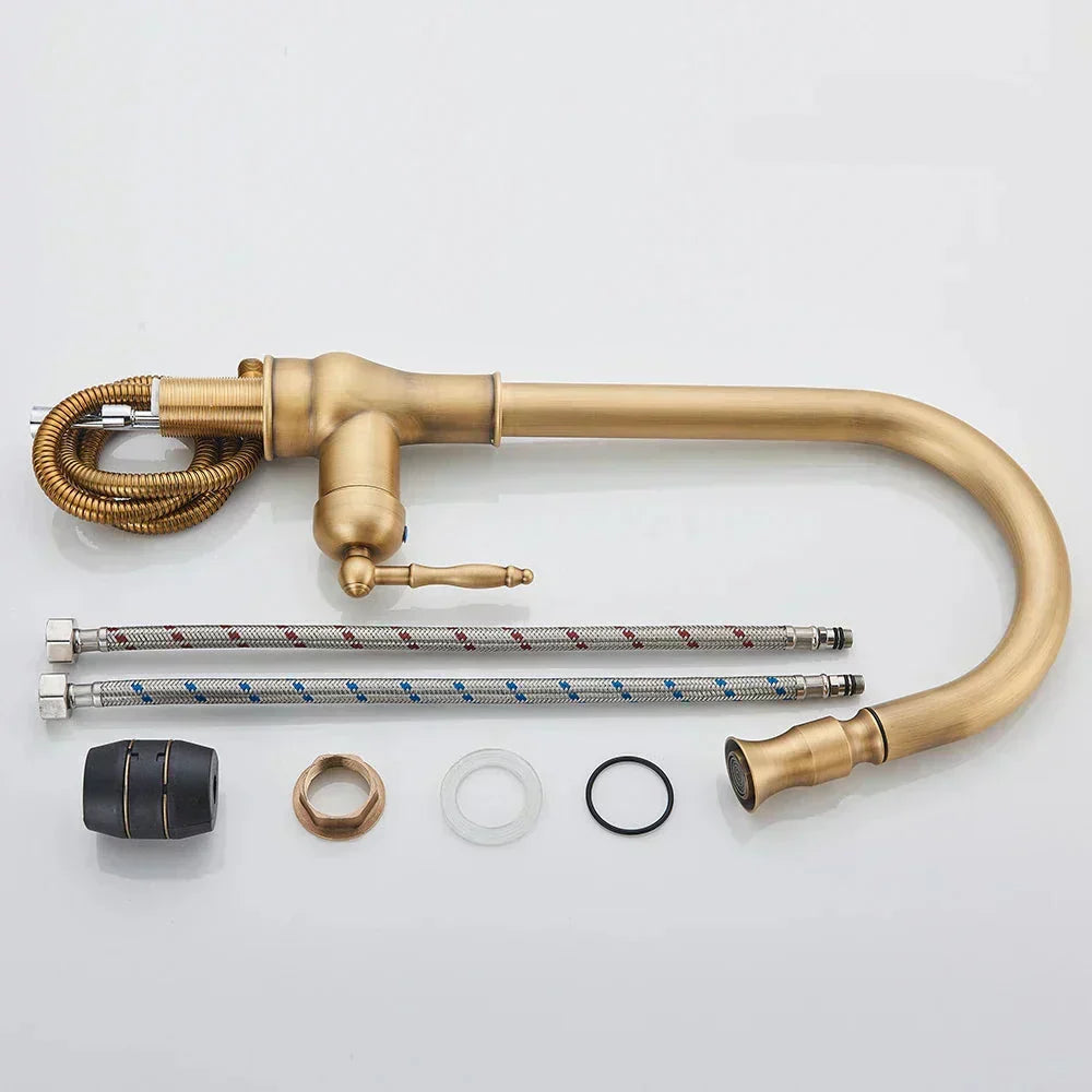 SusanSmith | VintageTap Antique Brass Kitchen Tap – Retro Style Mixer Faucet with Swivel Spout
