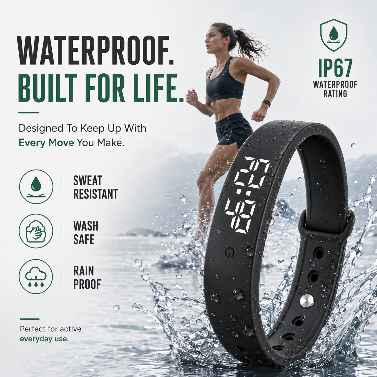 SusanSmith | Waterproof Silicone Strap Smartwatch