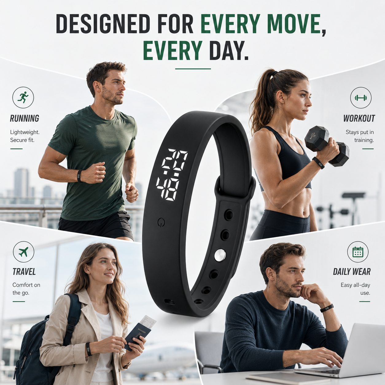 SusanSmith | Waterproof Silicone Strap Smartwatch