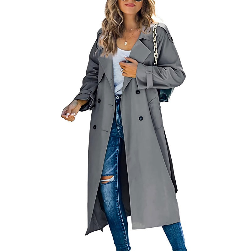 Image of Tabitha | Women's Double-Breasted Long Coat