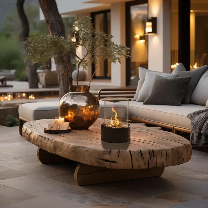 Tabletop Fire Pit Lantern with Flame Effect | Cordless and Dimmable | Weatherproof