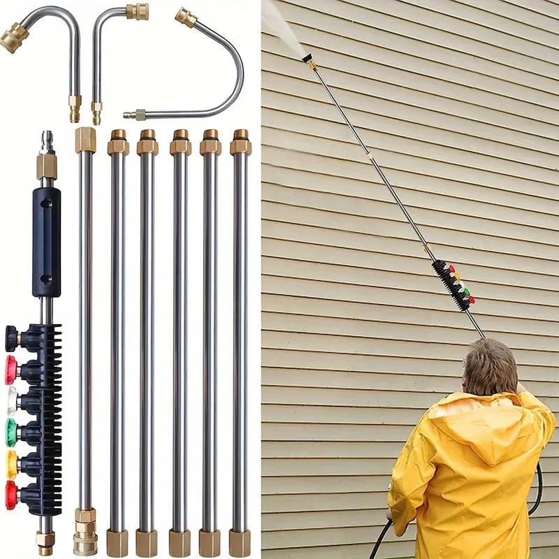 Telescoping High Pressure Washer Wand Set - 4000 PSI, Gutter & Roof Cleaning