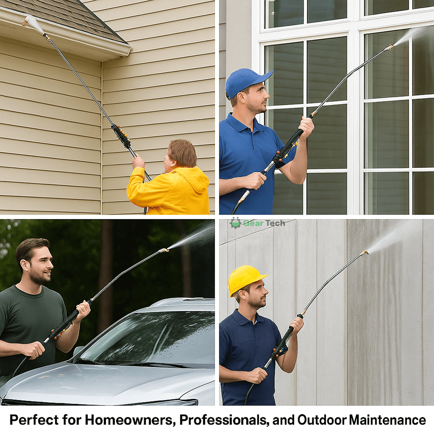 Telescoping High Pressure Washer Wand Set - 4000 PSI, Gutter & Roof Cleaning