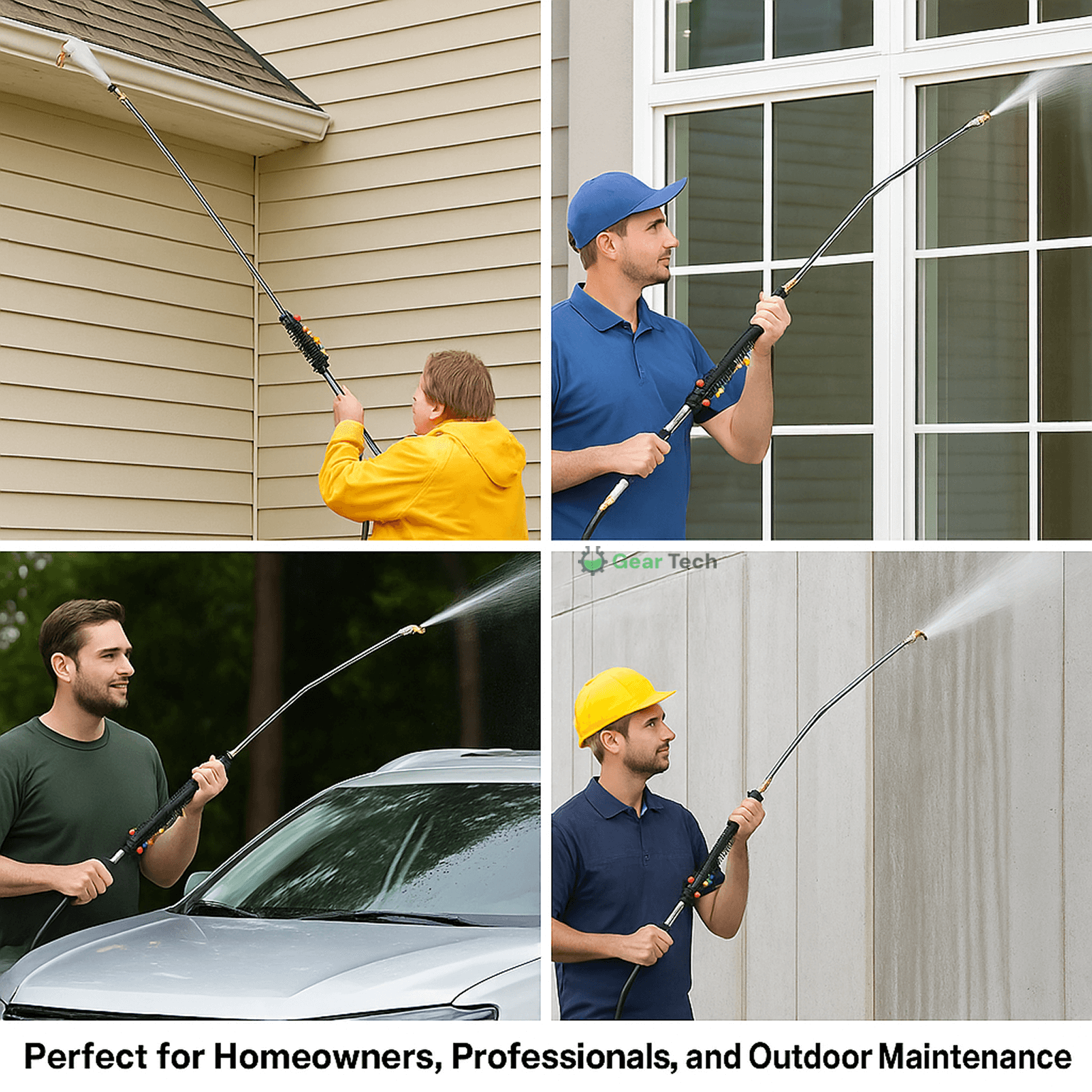 Telescoping High Pressure Washer Wand Set - 4000 PSI, Gutter & Roof Cleaning