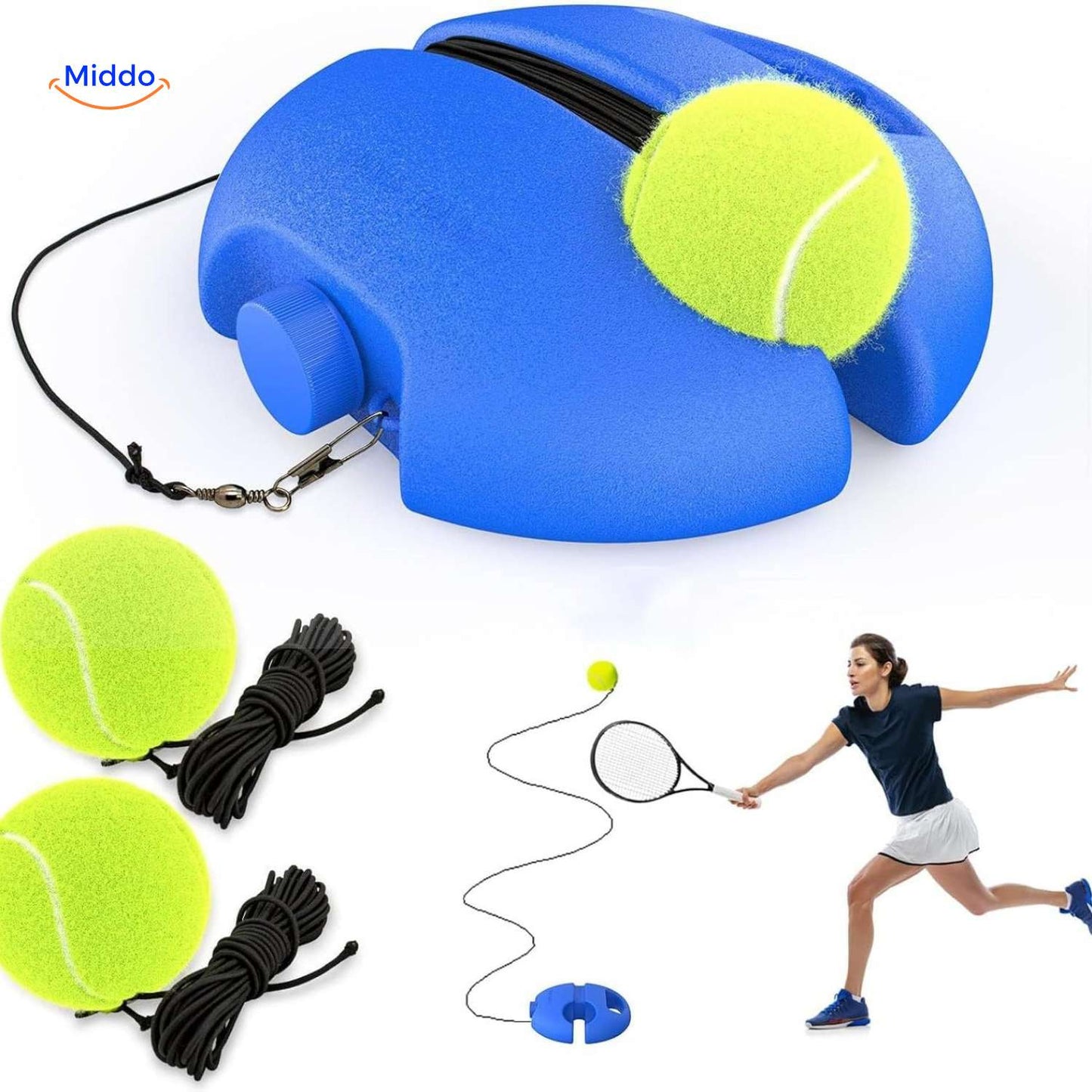 TennisPro™ Trainer | Solo Practice, Elastic Cord & Durable Design