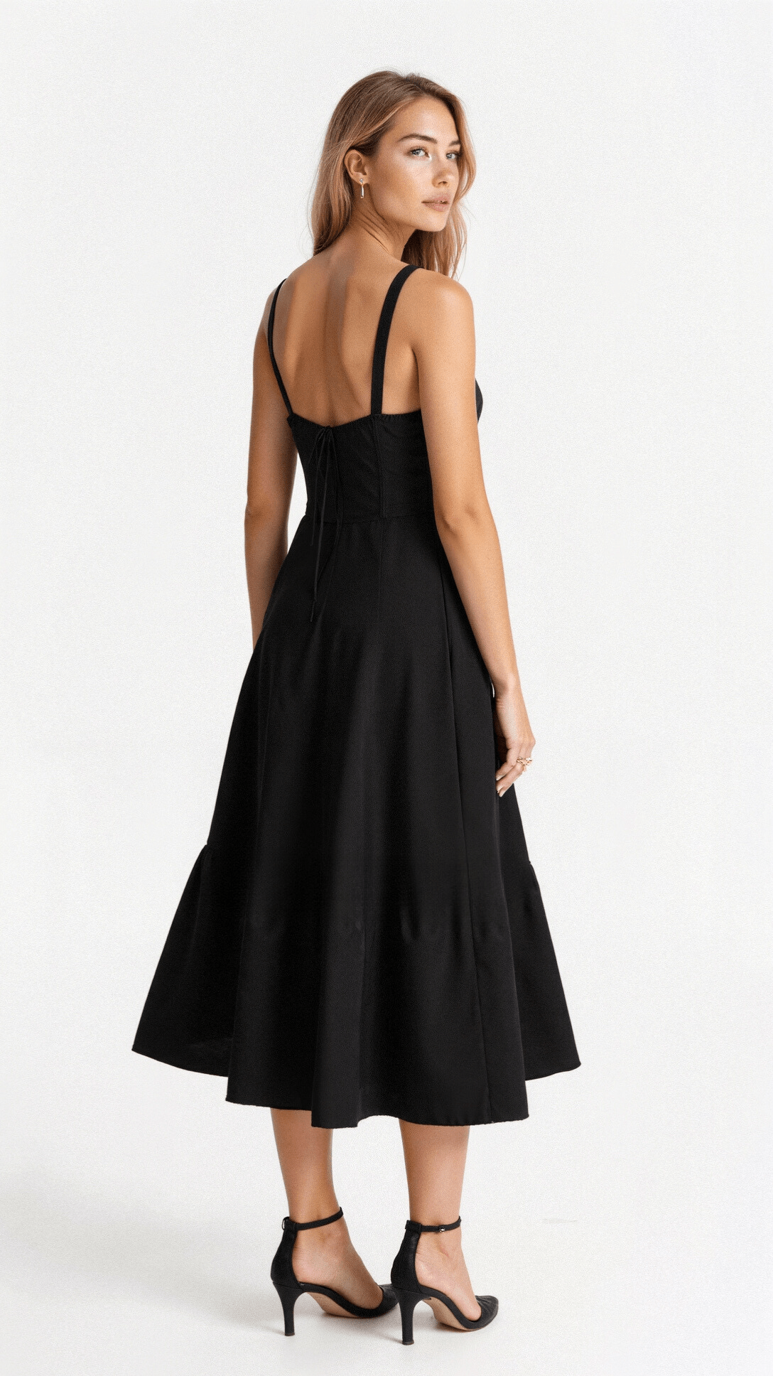 Image of Tessa | Women's Spaghetti Strap A-Line Midi Dress