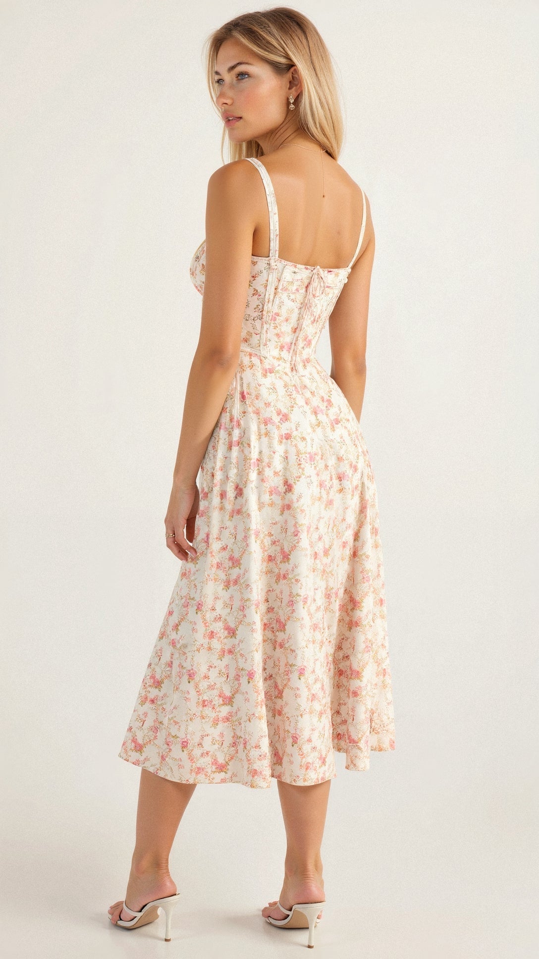 Image of Tessa | Women's Spaghetti Strap A-Line Midi Dress