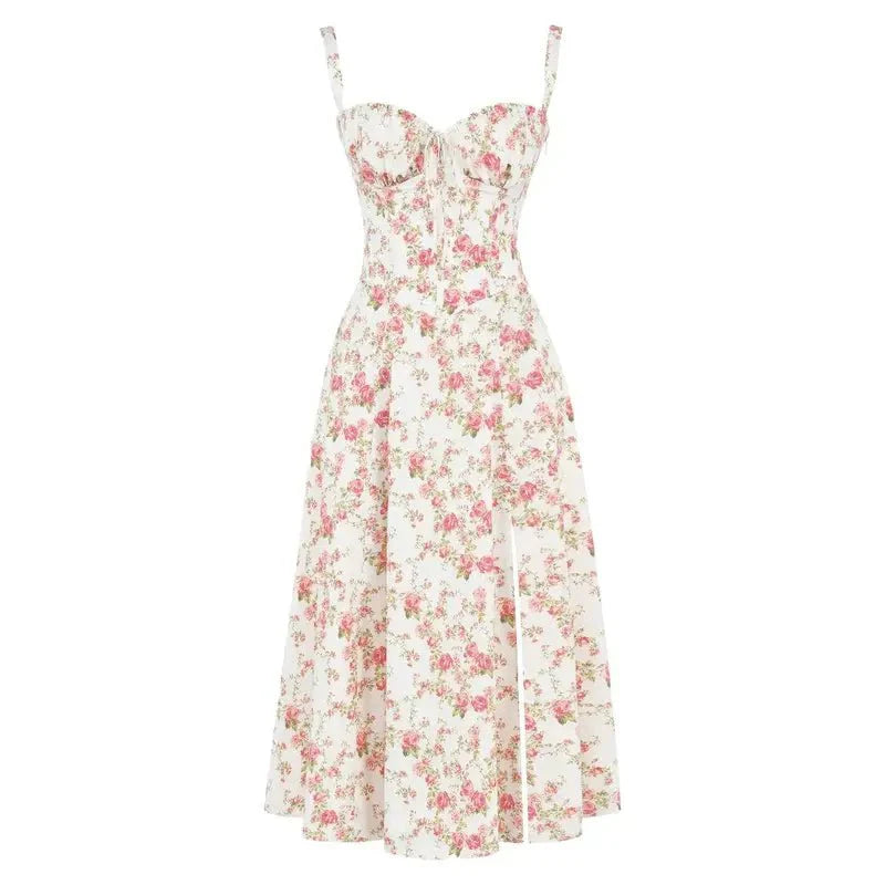 Image of Tessa | Women's Spaghetti Strap A-Line Midi Dress