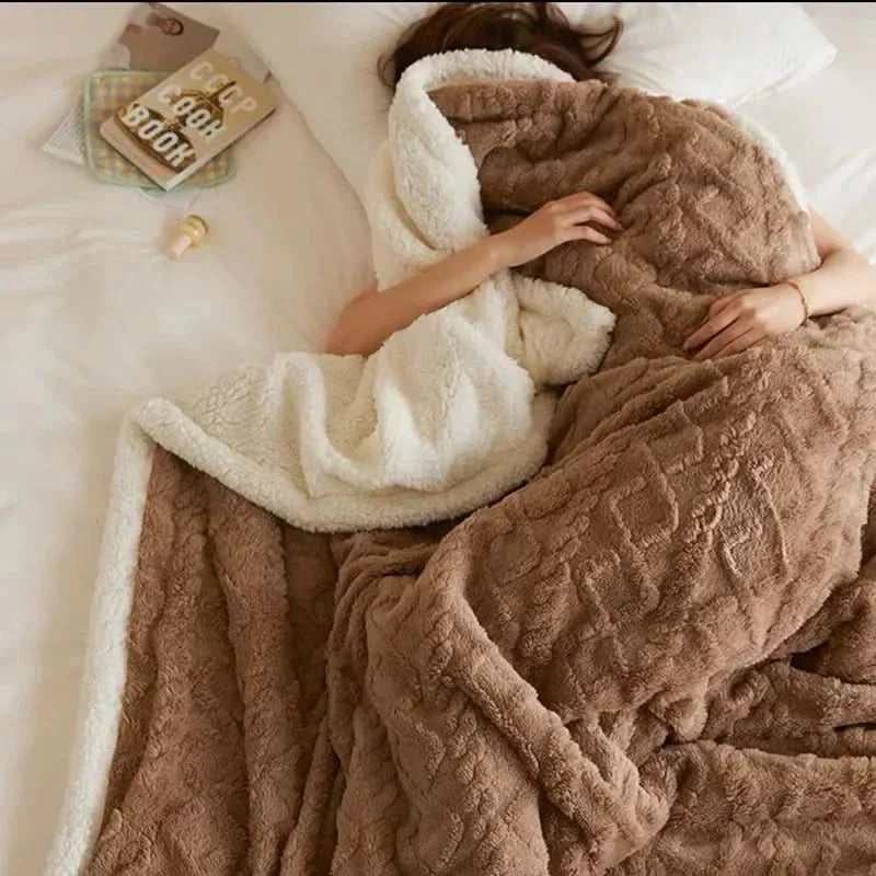 Thick Lambswool Fleece Winter Blanket – Soft Warm Throw