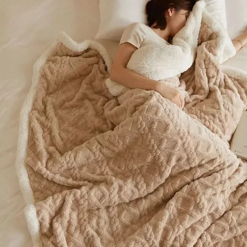 Thick Lambswool Fleece Winter Blanket – Soft Warm Throw