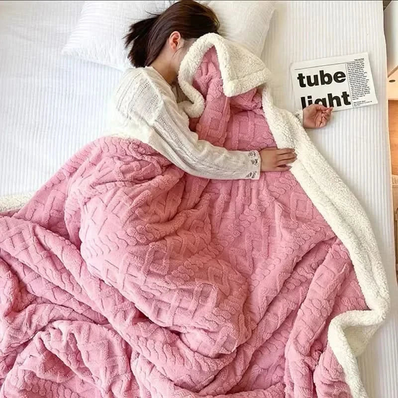 Thick Lambswool Fleece Winter Blanket – Soft Warm Throw