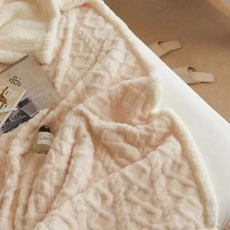 Thick Lambswool Fleece Winter Blanket Soft Warm Throw